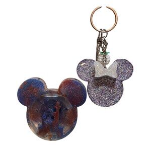 Resin Mouse Ears Keychain & Magnet Bundle Handcrafted
